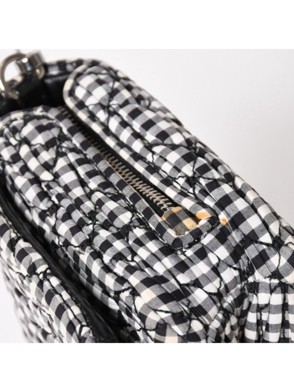 Miu Miu Matelasse Bijou Chain Shoulder Bag Gingham Check Rhinestone - Picture 9 of 16